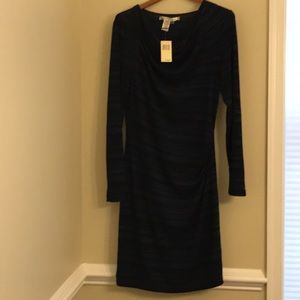 NWT Max Studio Large knit Black/Blue Dress